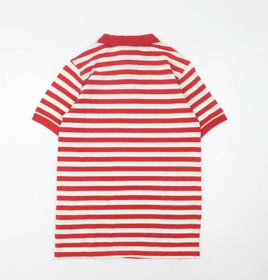 LFC Men's XS Red Striped Polo Shirt