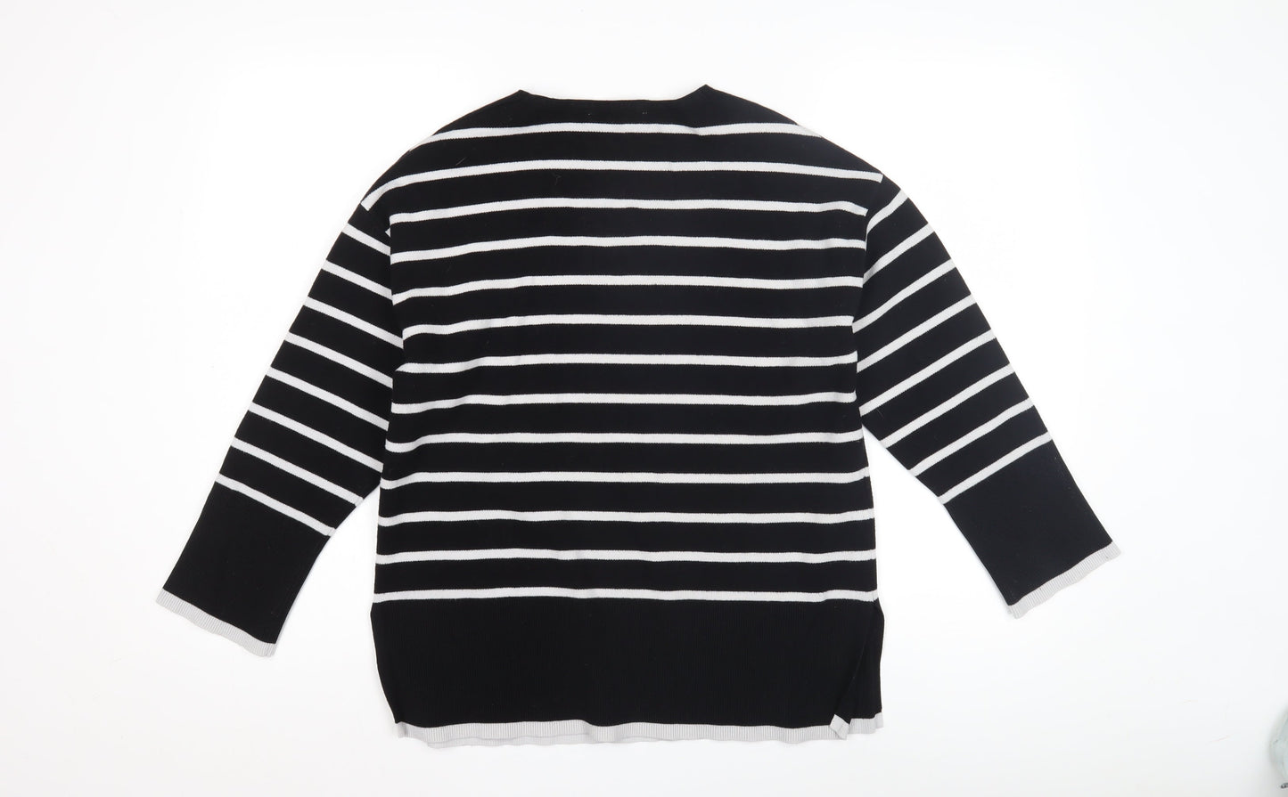 MNG Women's Black Striped Pullover Jumper - S