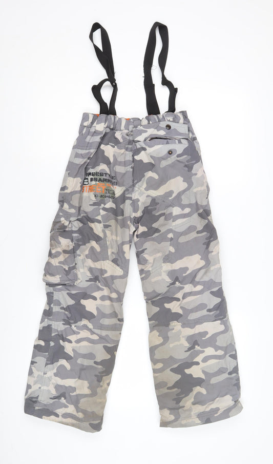 Next Boys Grey Camo Snow Pants 9-10 Years Skiing Trousers