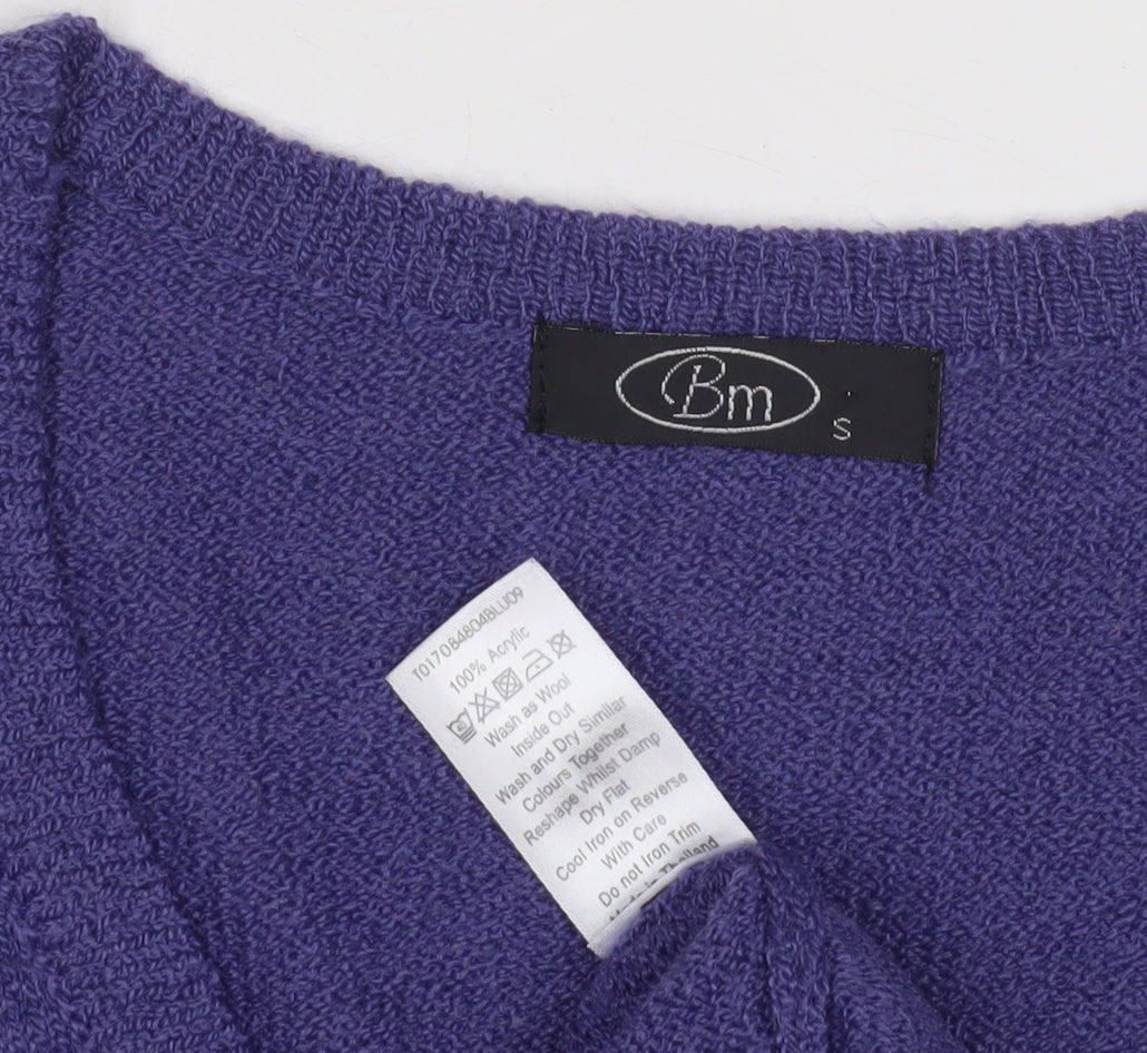 BM Women's Purple V-Neck Cardigan, Size S
