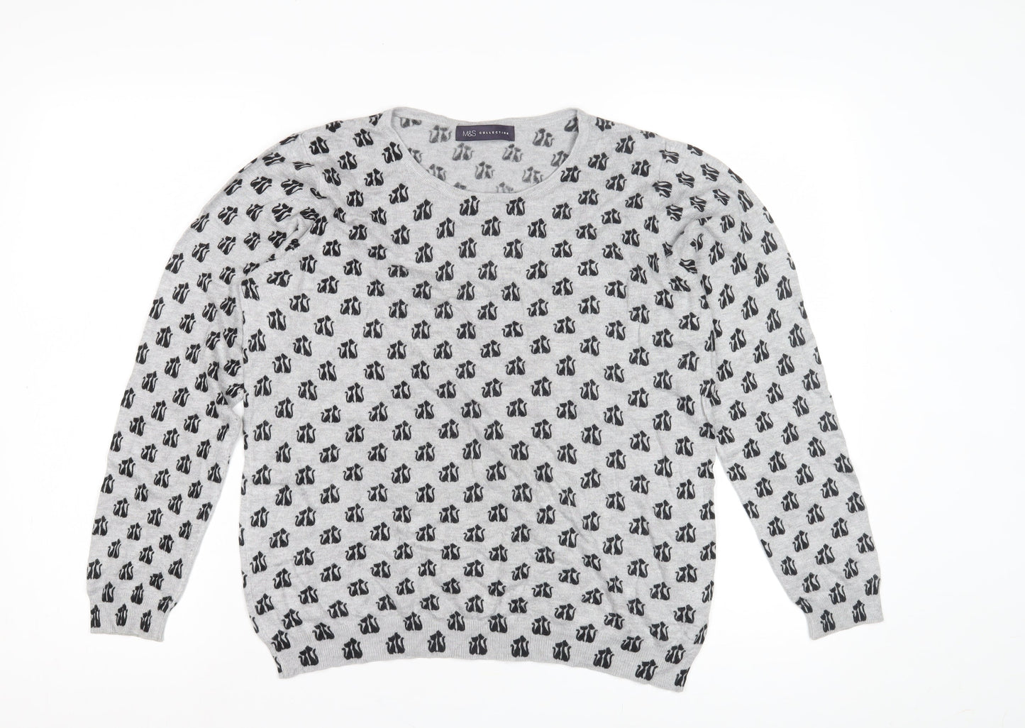 Marks and Spencer Women's Grey Pullover Jumper Size 14