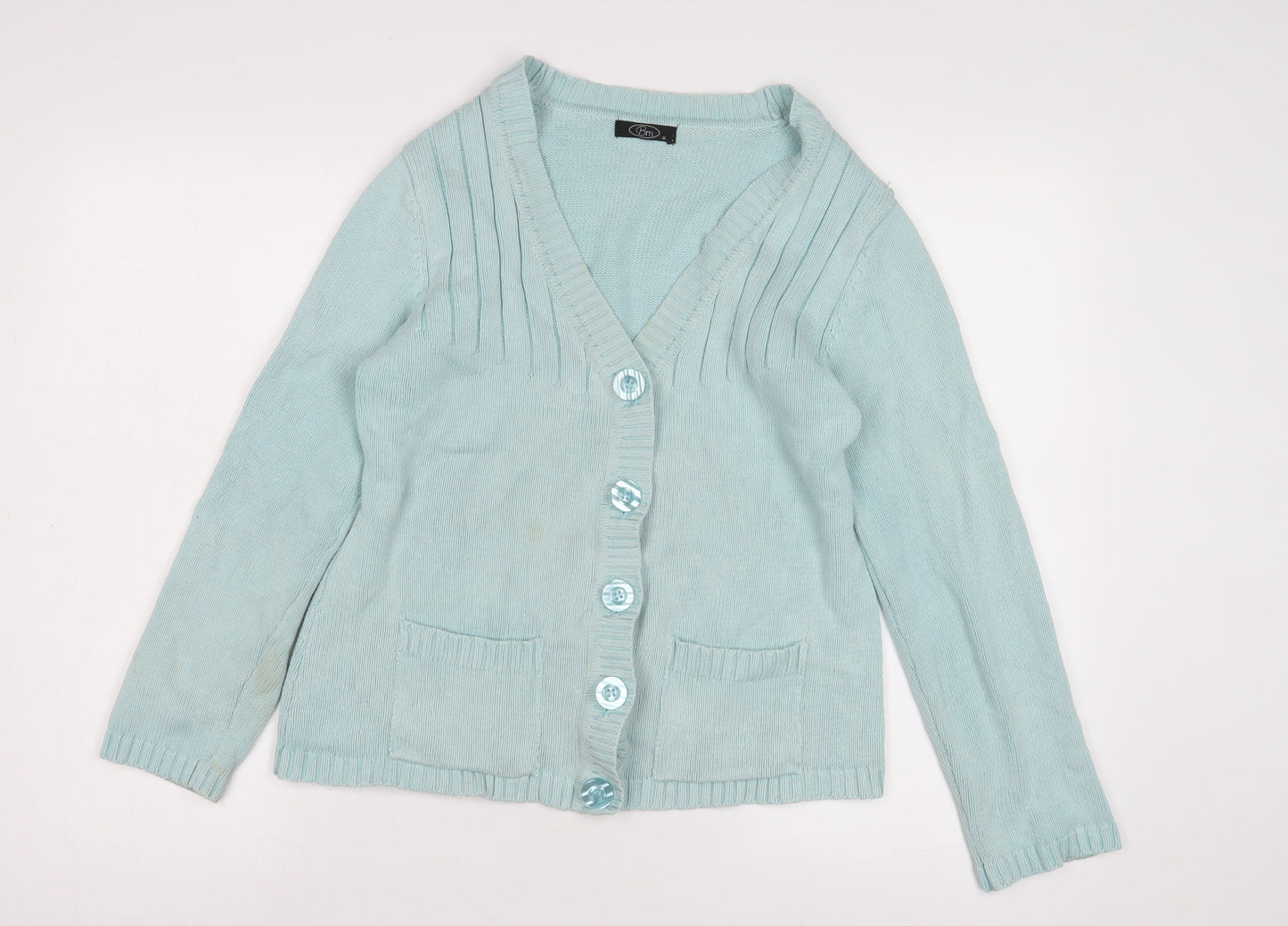 Bm Women's Blue V-Neck Cardigan Size M