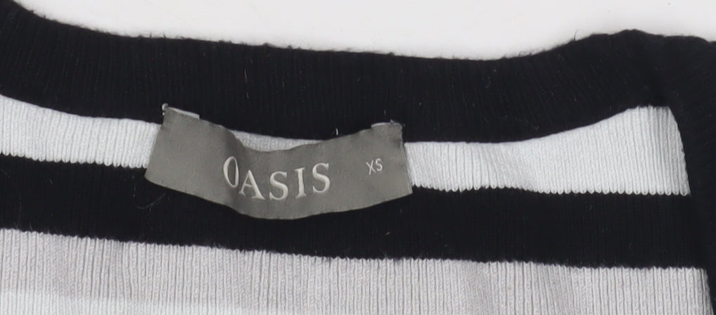 Oasis Women's XS Striped Black White Jumper