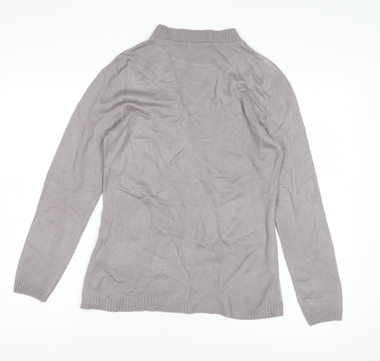 Damart Women's Grey Mock Neck Pullover Jumper S