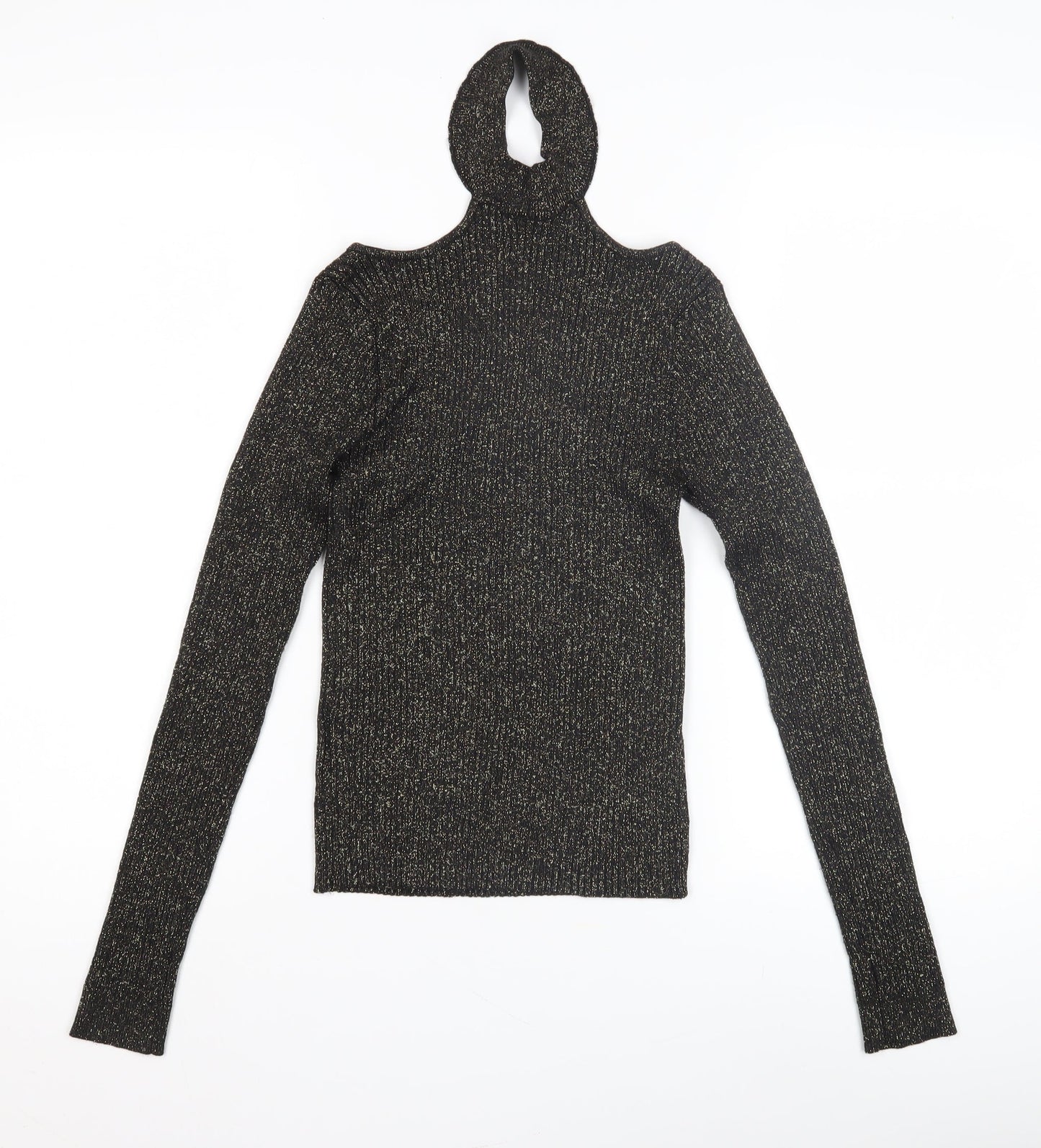 Divided Women's Black High Neck Slim Jumper, Size S