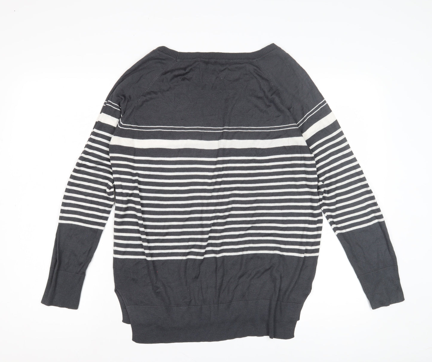 Next Women's Black Pullover Jumper, Size 14, Striped, Raglan