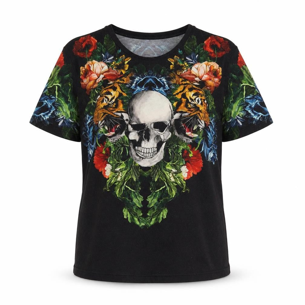 Zara Womens Black Graphic T-Shirt - Size 10