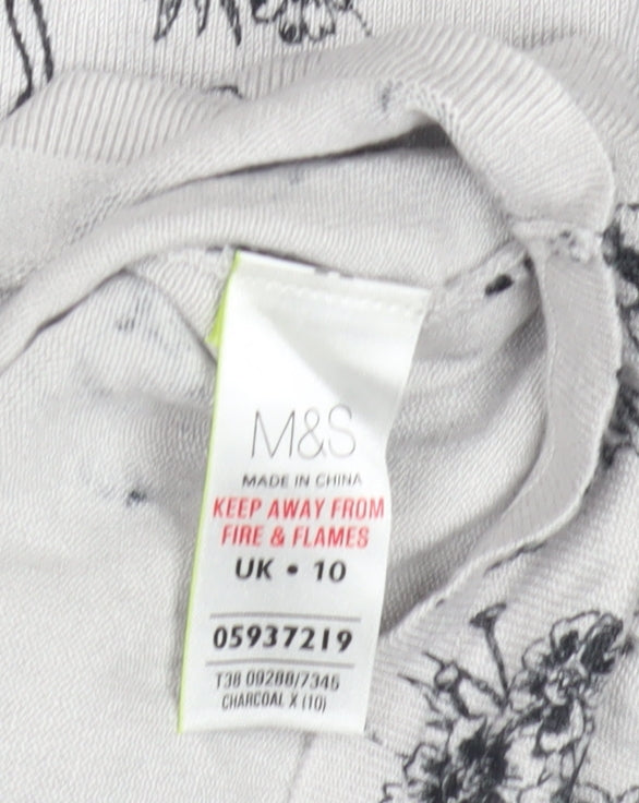 Marks and Spencer Women's White Floral Pullover Jumper Size 10