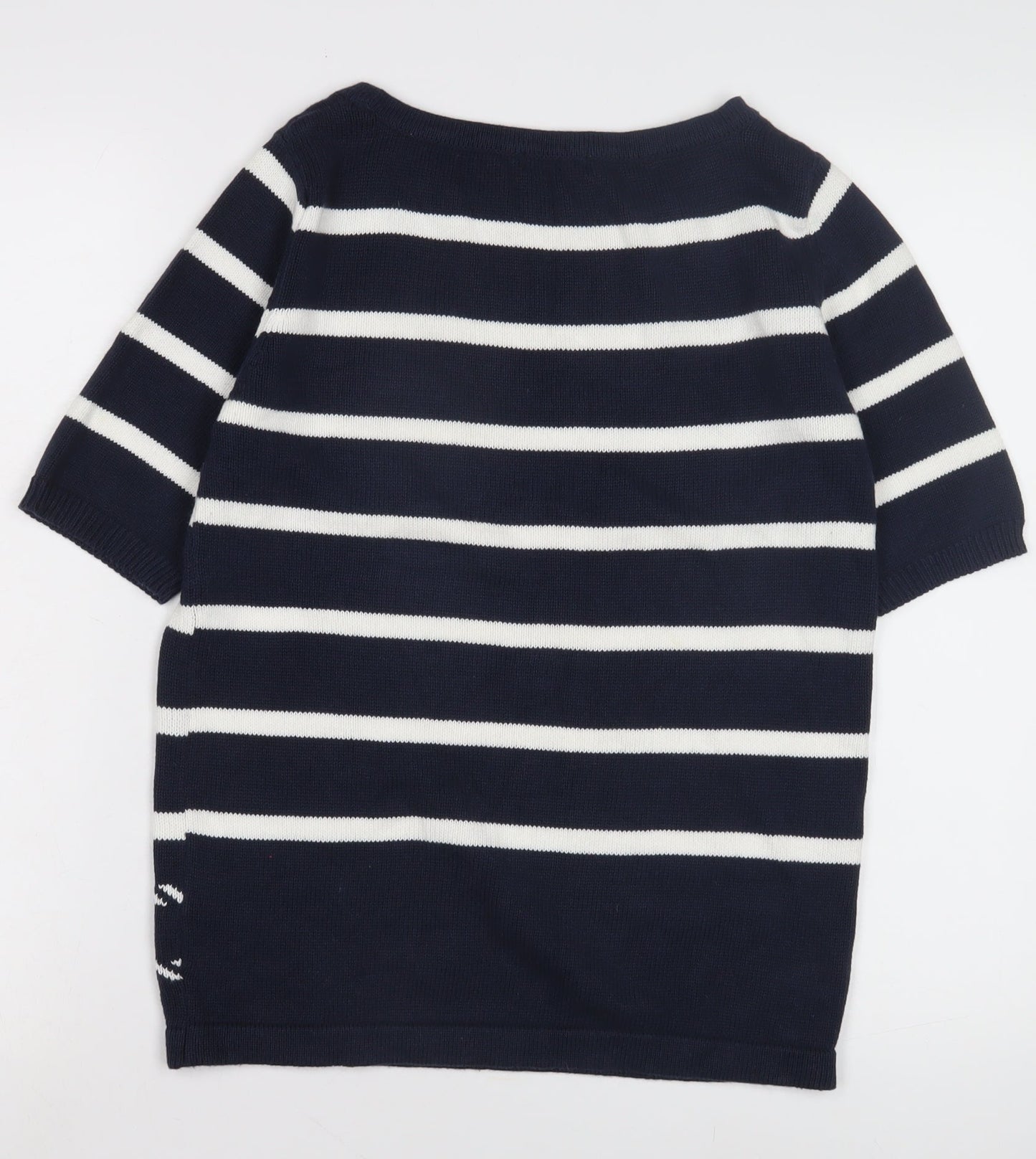 M&Co Women's Blue Striped Pullover Jumper, Size 10