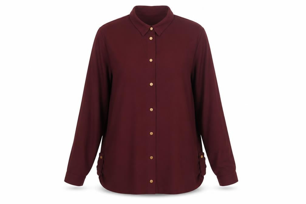 Dorothy Perkins Women's Red Button-Up Shirt Size 10