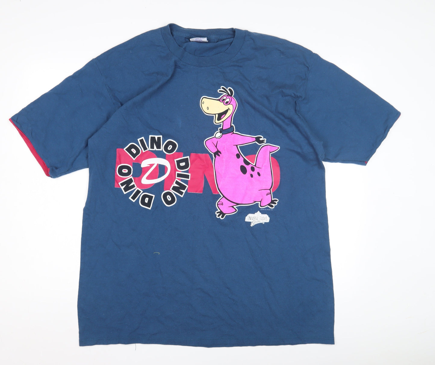 Wellington Apparel Men’s Blue Flintstones Cartoon Tee L