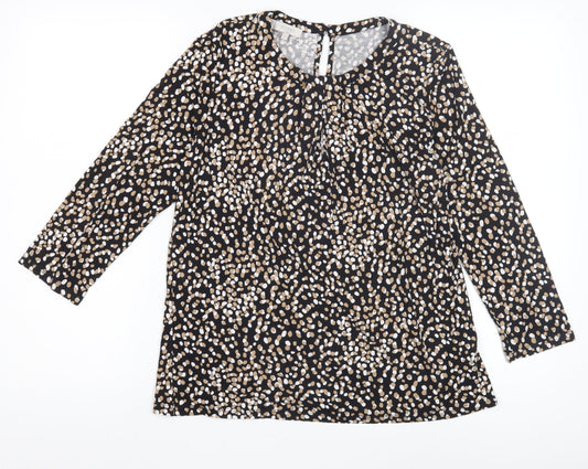 Hobbs Women's Multicoloured Animal Print Blouse, M, Casual