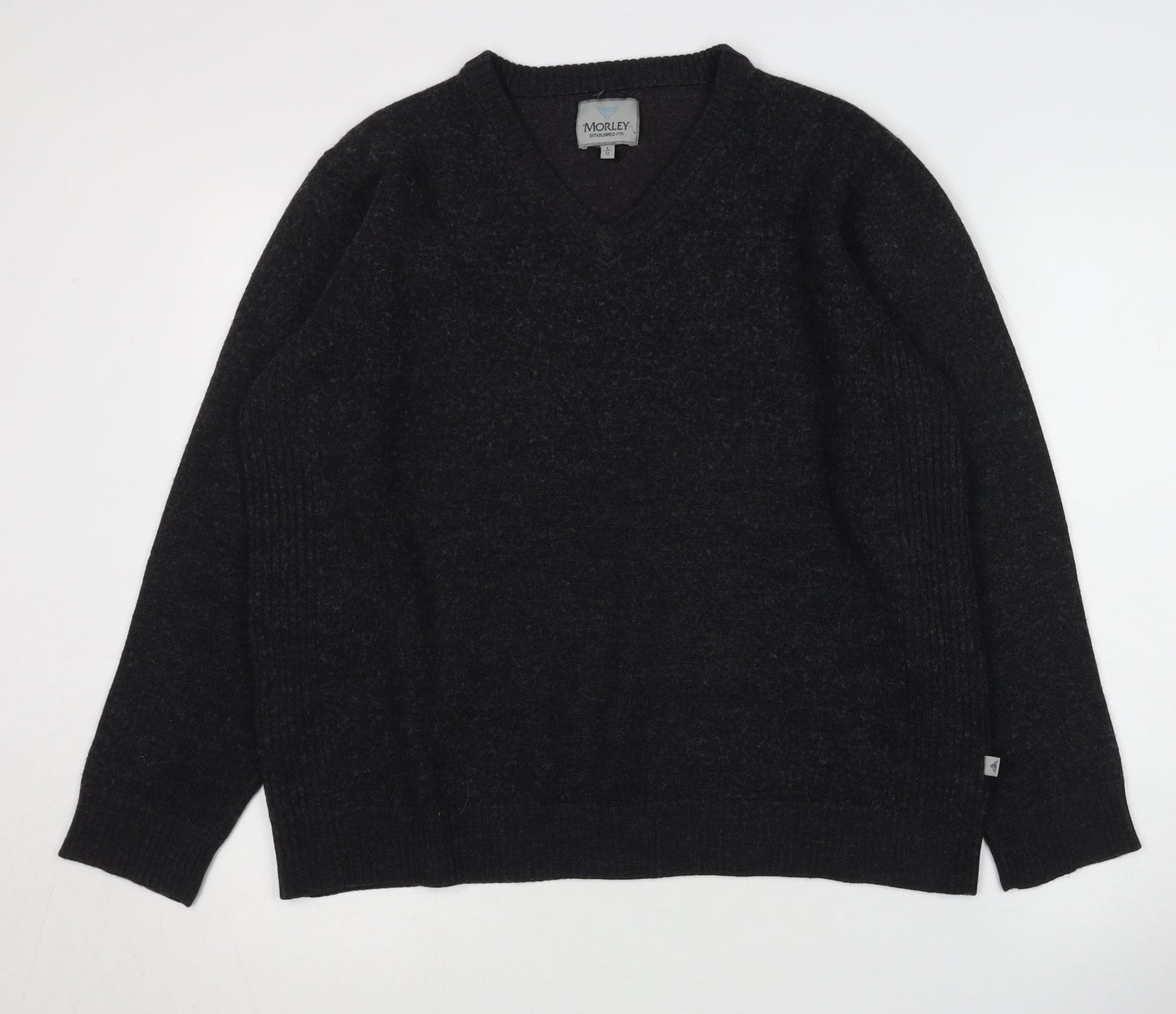 Morley Men's Black V-Neck Pullover Jumper L