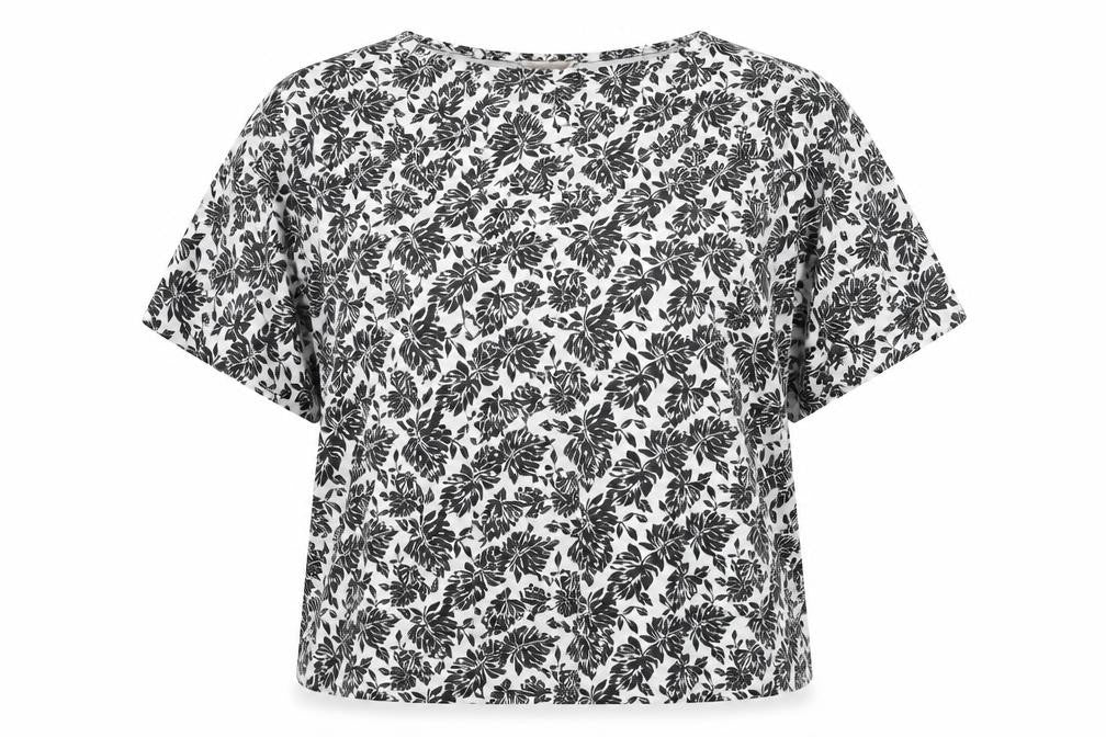 Marks and Spencer Women's Black Floral T-Shirt Size 16 Casual