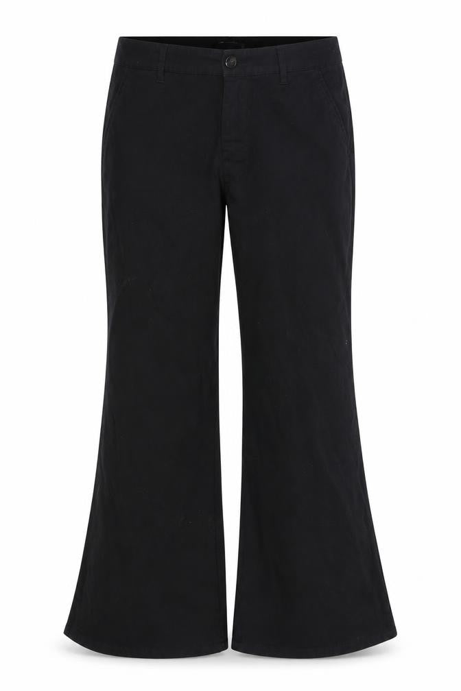 Front view of ASOS DESIGN Women's Black Flared Trousers