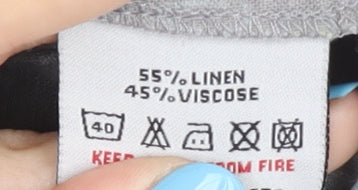 White Stuff Women’s Grey Linen Blend A-Line Skirt Size 12