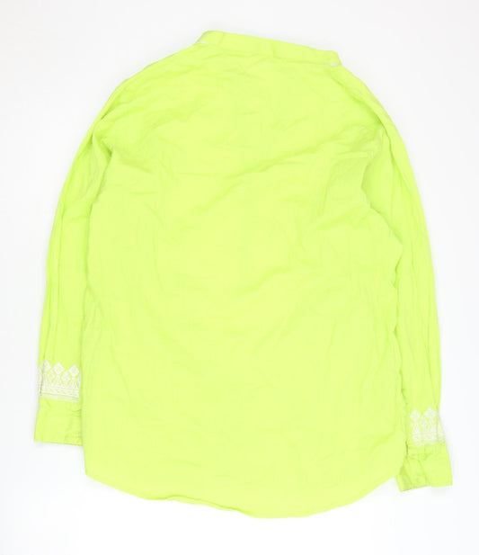 Khaadi Women's Green Embroidered Blouse, Size L, Casual