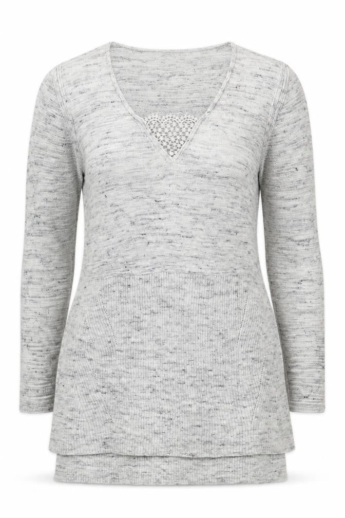 Marks and Spencer Women's Grey V-Neck Pullover Jumper