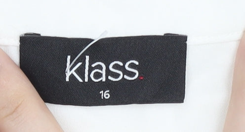 Klass Womens White Sleeveless Blouse - Size 16