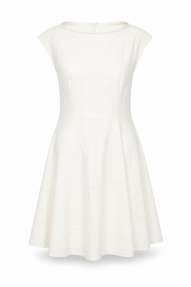Front view of French Connection Women’s Ivory Sleeveless Dress UK 10