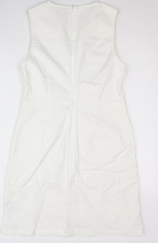 Boden Women's Ivory Shift Dress Size 10, Casual Sleeveless