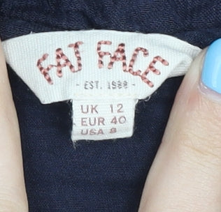 Fat Face Women's Blue Lace Accent Blouse Size 12