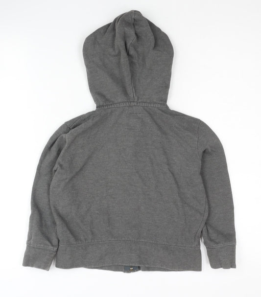 Gap Girls Grey Full Zip Hoodie with Sequin Logo, Size S