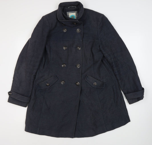 White Stuff Women's Blue Pea Coat Size 12 Classic Style