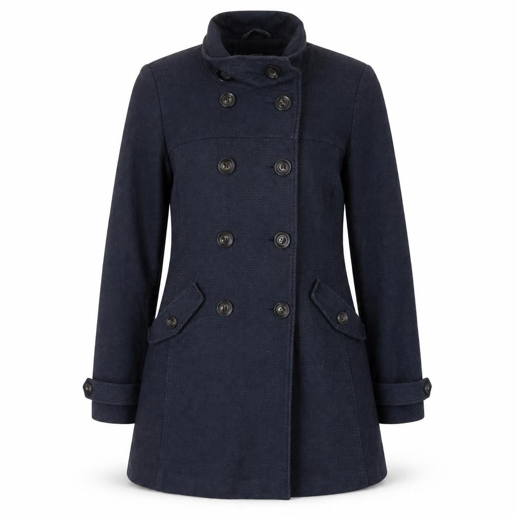 Womens UK Size 12 Regular White Stuff Blue Cotton Blend Coat