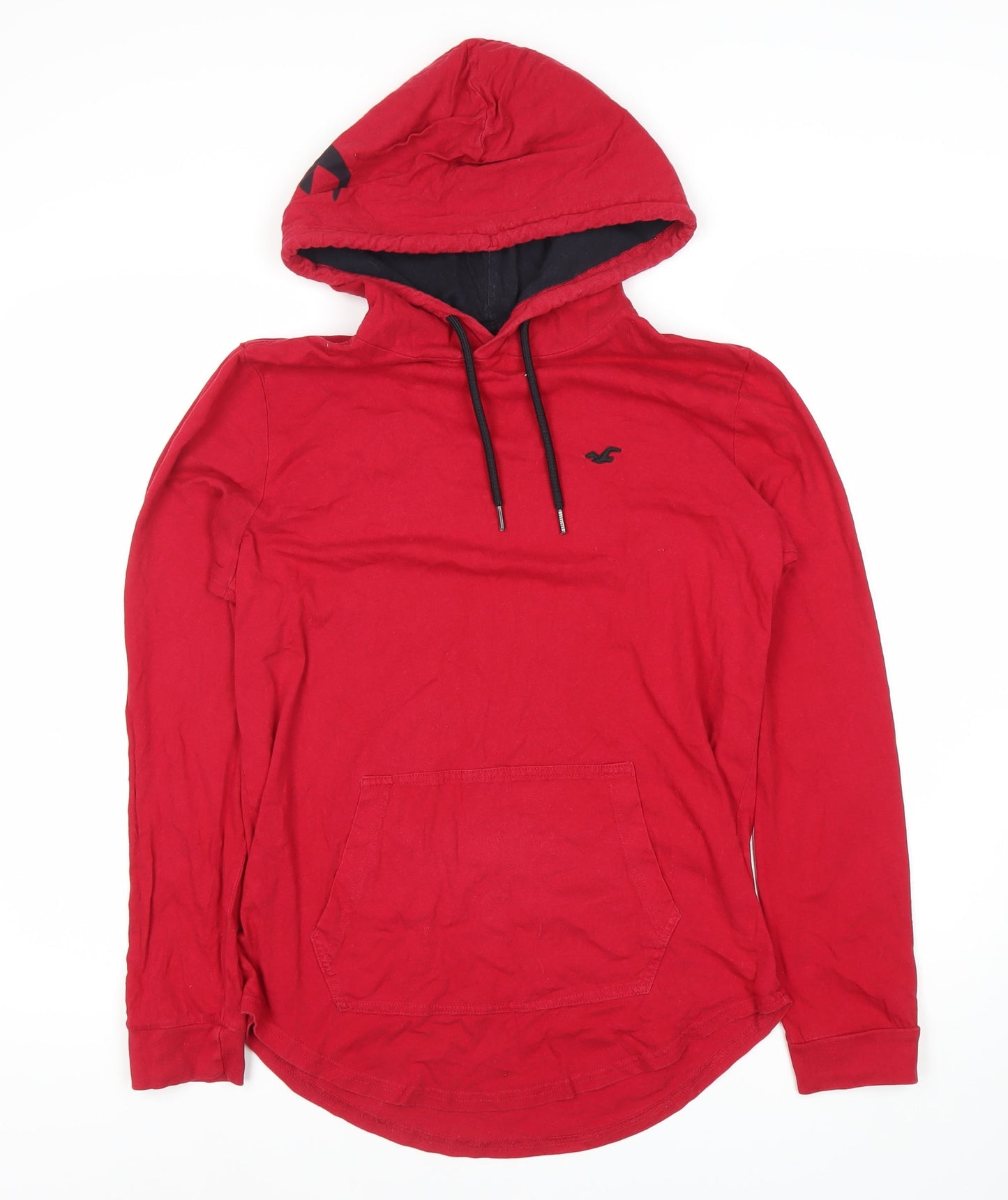 Hollister Men's Red Hooded Pullover Hoodie, Small