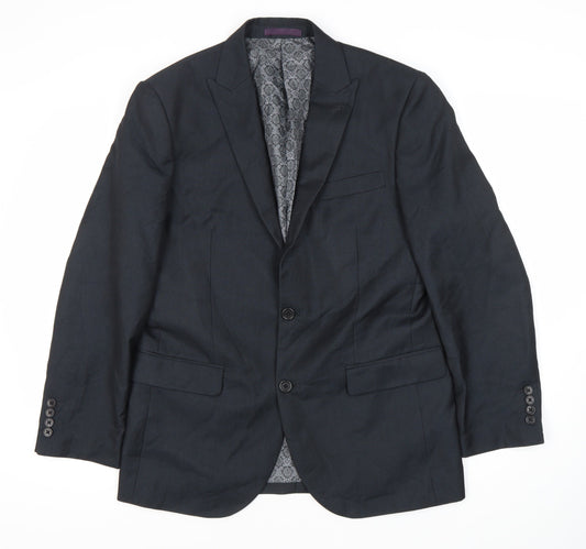 Greenwoods Men's Black Blazer, Size 38 Regular Fit
