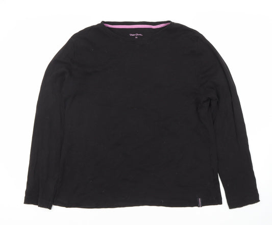Peter Storm Black Long Sleeve Cotton Top, Size 20