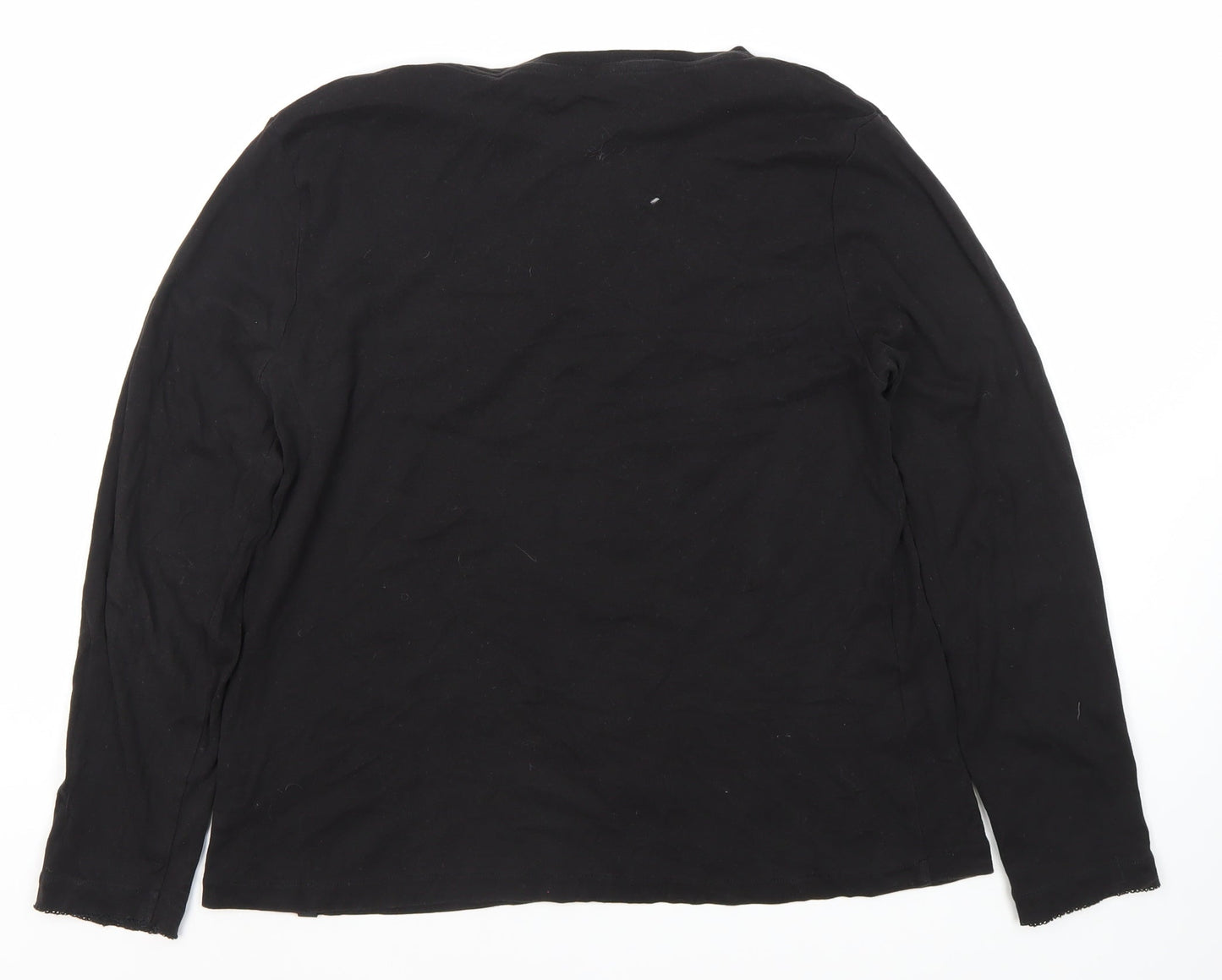 Peter Storm Black Long Sleeve Cotton Top, Size 20