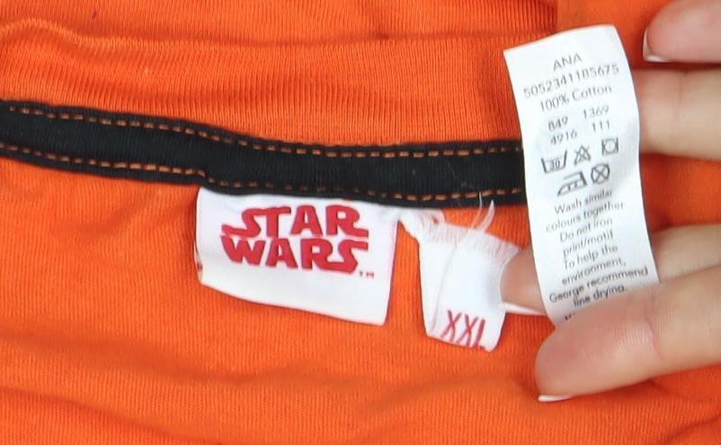 Star Wars Men's XXL Orange Cotton T-Shirt