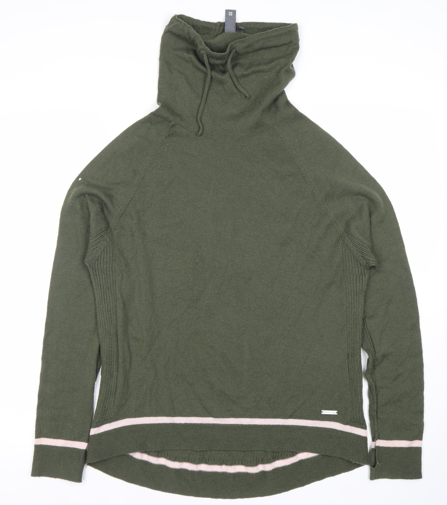 Sweaty Betty Women's Green High Neck Pullover Jumper - S