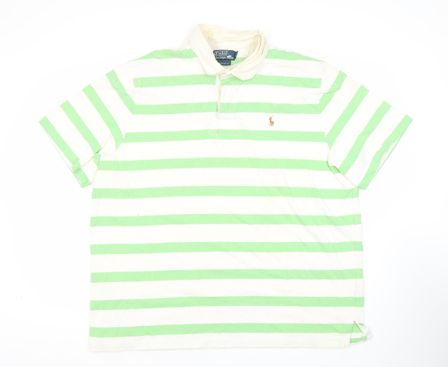 Polo Ralph Lauren Men's Green Striped Polo Shirt XL