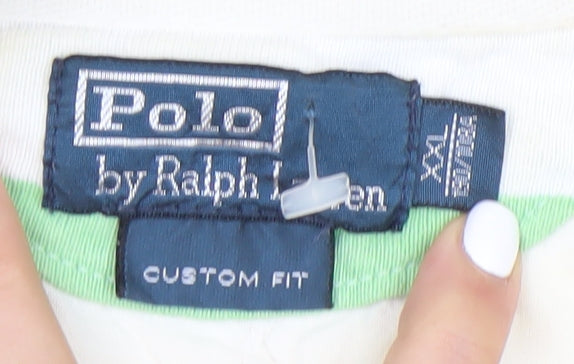Polo Ralph Lauren Men's Green Striped Polo Shirt XL