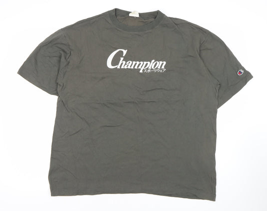 Champion Men's Grey Short Sleeve T-Shirt, L