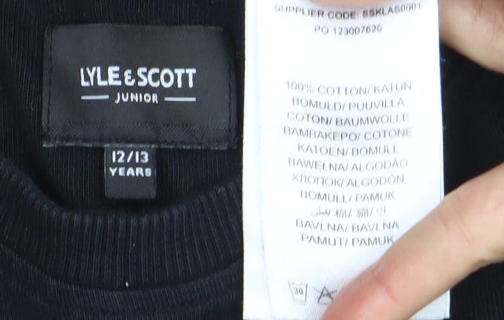 Lyle & Scott Boys Black Pullover Sweatshirt 12-13 Years