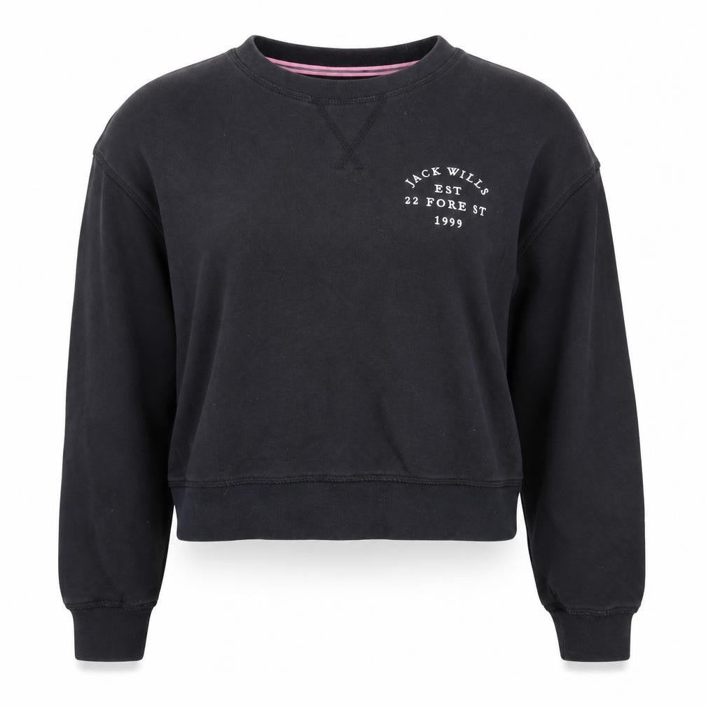 Womens UK 6 Regular Jack Wills Black Pullover Sweatshirt