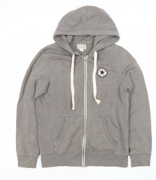 Converse Men’s Grey Full Zip Hoodie, Size M