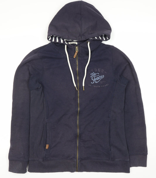 Fat Face Unisex Blue Full Zip Hoodie Size 14