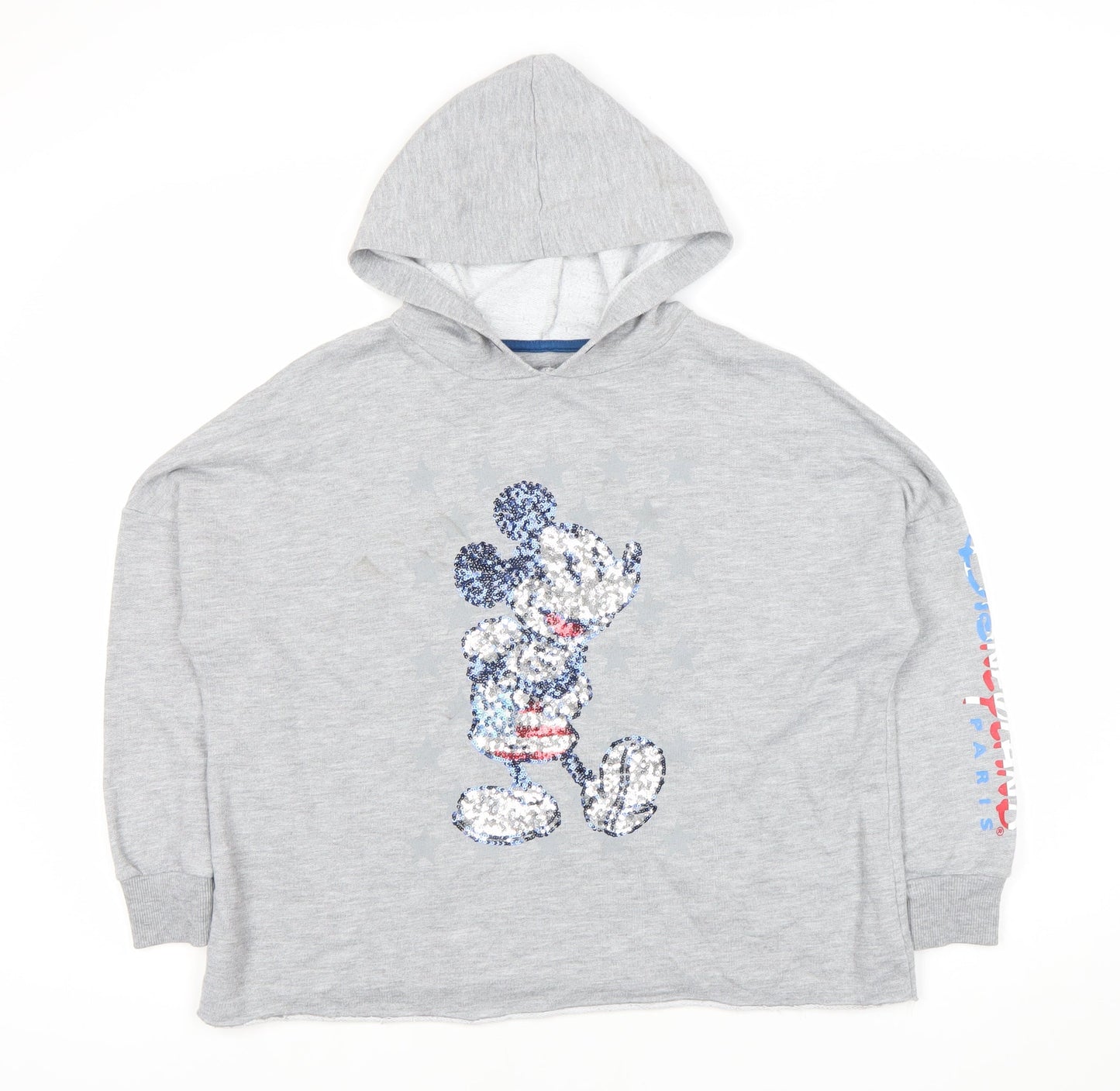 Disneyland Paris Teens Grey Mickey Hoodie, Size 10, Sequin Detail