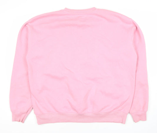 Stradivarius Women's Pink Graphic Pullover Sweatshirt, Size 10