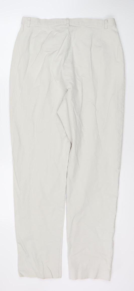 Lands' End Women's Ivory Regular Trousers Size 12
