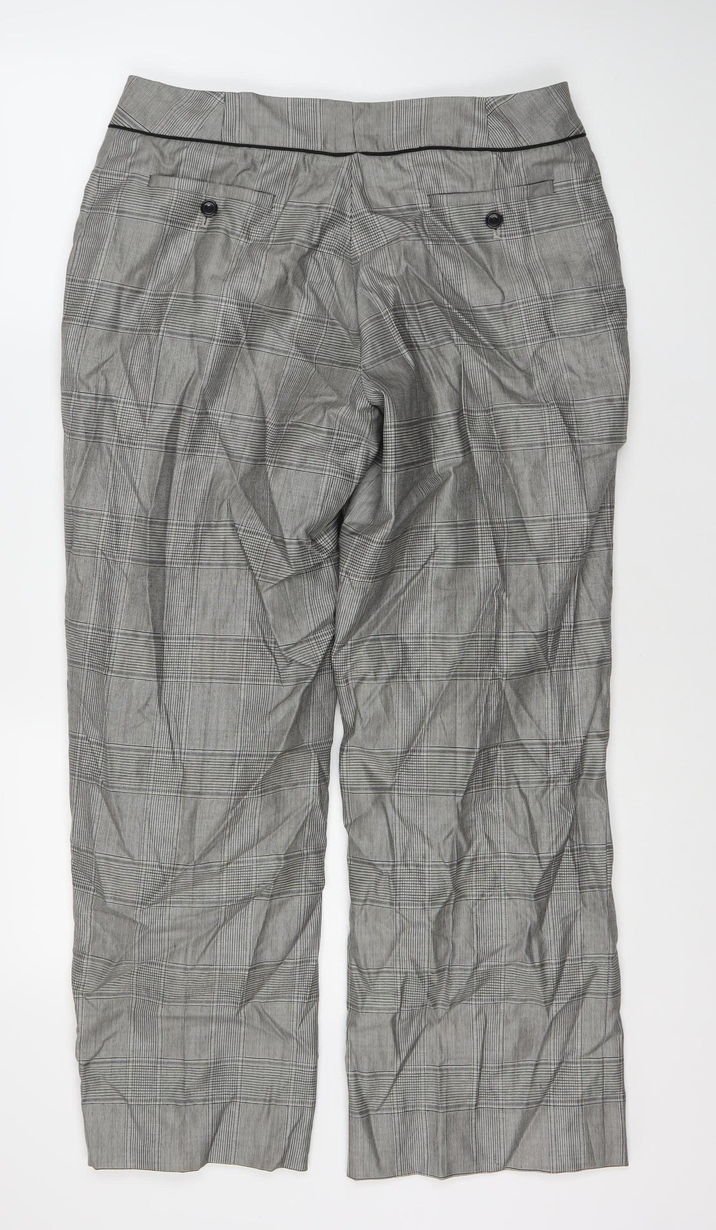 Jaeger Women's Grey Check Trousers Size 14