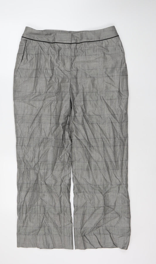 Jaeger Women's Grey Check Trousers Size 14