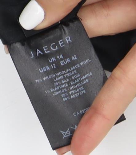 Jaeger Women's Grey Check Trousers Size 14