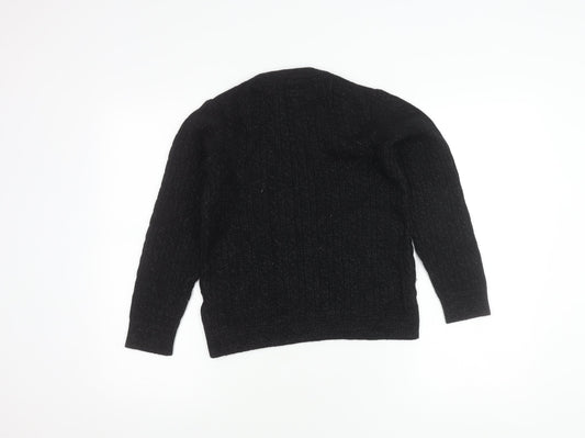 Jack Wills Black Wool Kids Pullover Jumper Size 16