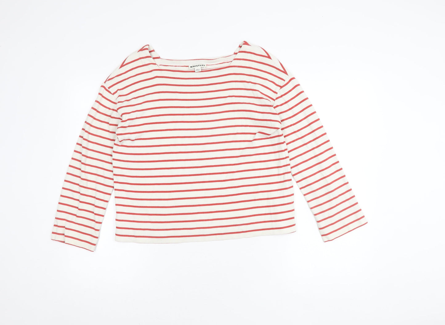 Whistles Women's Red Striped Boat Neck T-Shirt